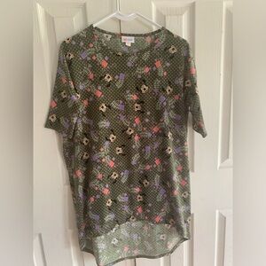 Women’s XXS Disney Minnie Mouse‎ Lularoe Green Tunic Shirt